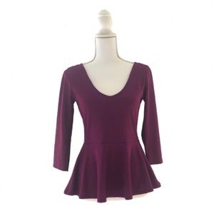 Purple V Neck Top